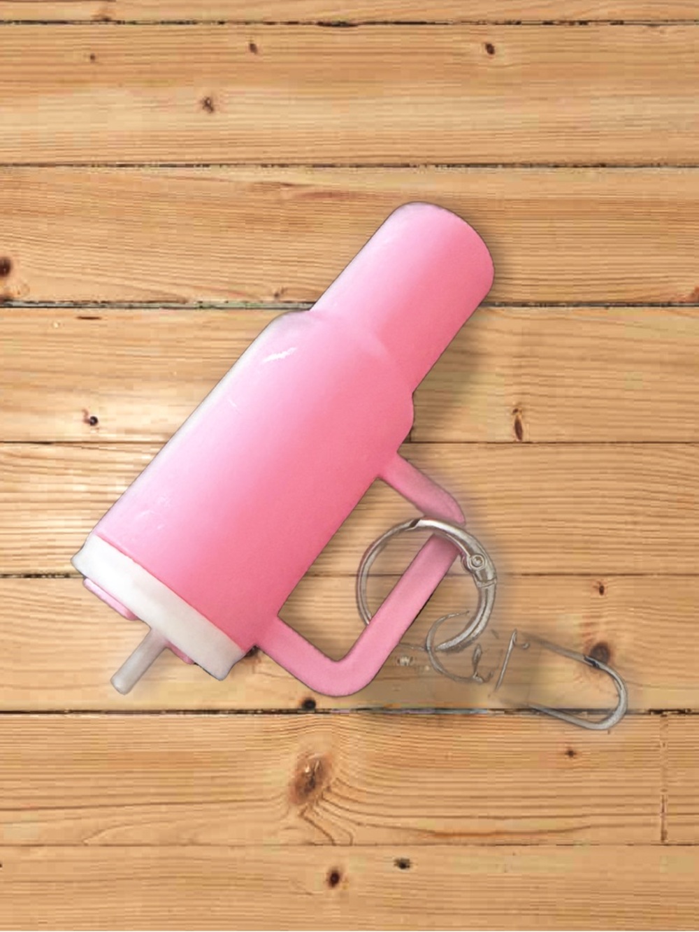 Pink Portable lipgloss holder Carrier Keychain